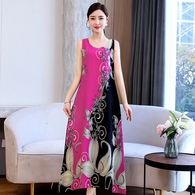 20 Colors Summer Long Dress 2022 Loose Summer Clothes for Women Everyday Dresses Casual O-Neck Elegant Sleeveless Women Dress
