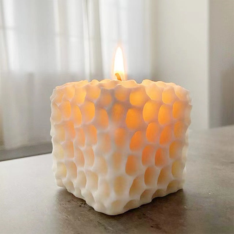 Cubo panal vela perfumada yeso molde de silicona grado alimenticio Chocolate Mousse 3D forma de cubo moldes regalo de boda decoración del hogar