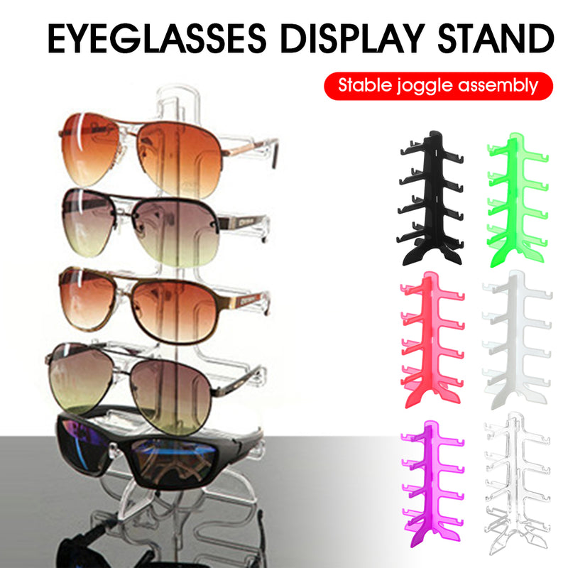 1 Uds. Estante de plástico para gafas de sol, 4 pares de gafas, soporte para gafas, organizador, soporte de exhibición de almacenamiento, nuevo
