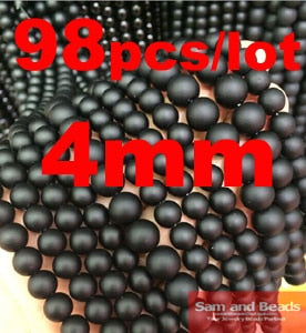 5A Quality !  Black Dull Polish Matte Onyx Agata Round natural stone Beads 16&quot;/Strand 4 6 8 10 12 14 MM Pick Size  No.BOB01
