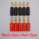 10pcsAudio Tornillo de altavoz Banana Gold Plate Plugs Conectores 4mm EN STOCK ENVÍO GRATIS Black Red Facotry Online Wholesale Golden