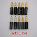 10pcsAudio Tornillo de altavoz Banana Gold Plate Plugs Conectores 4mm EN STOCK ENVÍO GRATIS Black Red Facotry Online Wholesale Golden