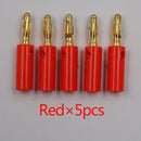 10pcsAudio Tornillo de altavoz Banana Gold Plate Plugs Conectores 4mm EN STOCK ENVÍO GRATIS Black Red Facotry Online Wholesale Golden