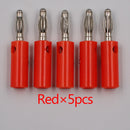 10pcsAudio Tornillo de altavoz Banana Gold Plate Plugs Conectores 4mm EN STOCK ENVÍO GRATIS Black Red Facotry Online Wholesale Golden