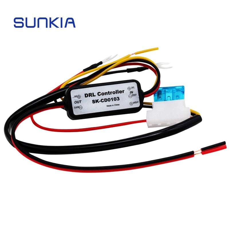 DRL Controller Auto Car LED Daytime Running Light Relay Harness Dimmer On/Off 12-18V Fog Lamp Control