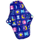 waterproof PUL printed  regular flow reusable Mama pads, super soft day use cloth menstrual pads with organic bamboo inner