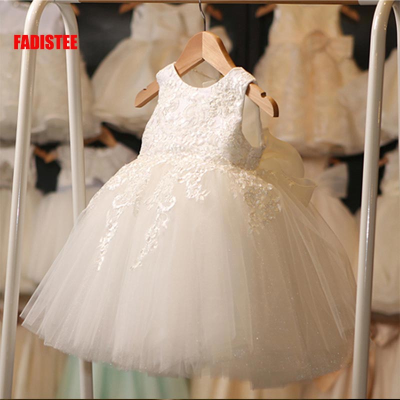 FADISTEE New Arrival ivory Tulle Pretty Flower Girl Dresses soft lace Baby Girl Infant lace Dress Kids Formal Wear lace 2019