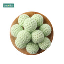 Bopoobo 20mm 10pcs Wooden Crochet Beads Chewable Beads DIY Wooden Teething Knitting Beads Jewelry Crib Sensory Toy Baby Teether