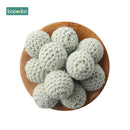 Bopoobo 20mm 10pcs Wooden Crochet Beads Chewable Beads DIY Wooden Teething Knitting Beads Jewelry Crib Sensory Toy Baby Teether