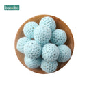 Bopoobo 20mm 10pcs Wooden Crochet Beads Chewable Beads DIY Wooden Teething Knitting Beads Jewelry Crib Sensory Toy Baby Teether