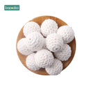 Bopoobo 20mm 10pcs Wooden Crochet Beads Chewable Beads DIY Wooden Teething Knitting Beads Jewelry Crib Sensory Toy Baby Teether