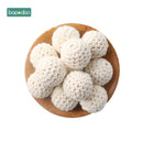 Bopoobo 20mm 10pcs Wooden Crochet Beads Chewable Beads DIY Wooden Teething Knitting Beads Jewelry Crib Sensory Toy Baby Teether