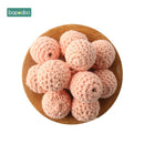 Bopoobo 20mm 10pcs Wooden Crochet Beads Chewable Beads DIY Wooden Teething Knitting Beads Jewelry Crib Sensory Toy Baby Teether