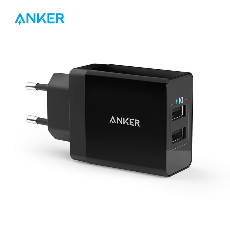 Anker 24W 2-Port USB Wall Charger (EU/UK Plug) and PowerIQ Technology for iPhone, iPad, Galaxy, Nexus, HTC, Motorola, LG etc