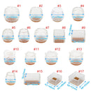 12Pcs Chair Leg Caps Assorted Round Square Rectangle Silicone Floor Protector Furniture Table Feet Covers